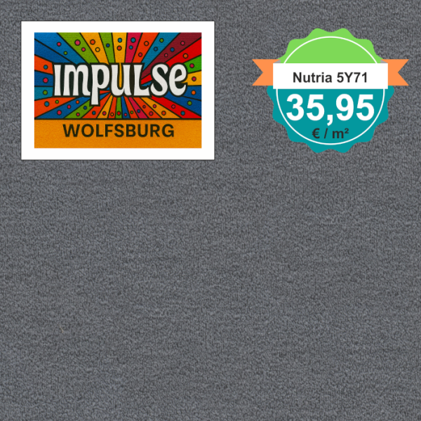 Vorwerk Nutria 5Y71 grau Teppichboden – quadratische Draufsicht, Velours, 35,95 €/m²